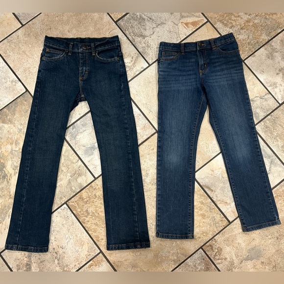 🥑-2 pairs of Boys 10 Reg Blue Jeans- Wrangler & Crazy8 Rocker - Picture 1 of 9